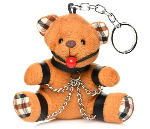 Gagged Teddy Bear Keychain - Brown