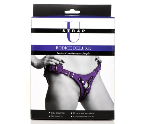 Bodice Deluxe - Leather Corset Harness - Purple
