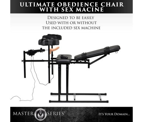 MS Obedience Chair with Sex Machine - Black