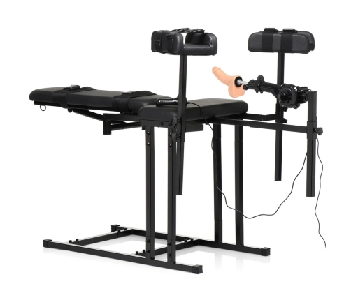 MS Obedience Chair with Sex Machine - Black