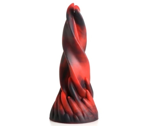 Hell Kiss Twisted Tongues Silicone Dildo - Red