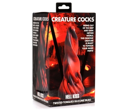 Hell Kiss Twisted Tongues Silicone Dildo - Red