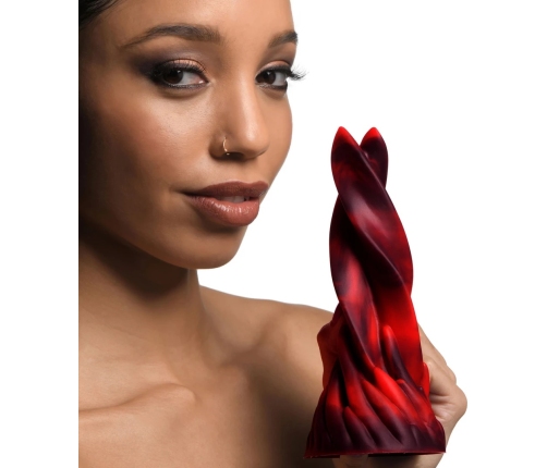 Hell Kiss Twisted Tongues Silicone Dildo - Red