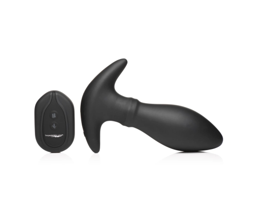 Rim Slide - Sliding Ring Silicone Butt Plug - Black