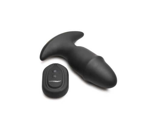 Butt Slider - Sliding Ring Silicone Missile Plug - Black