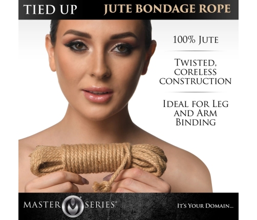 Tied Up Jute Bondage Rope 15.2m - Natural Fiber, Twisted, Coreless
