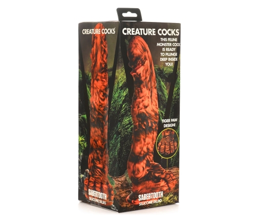 Sabretooth - Silicone Dildo - Orange/Black