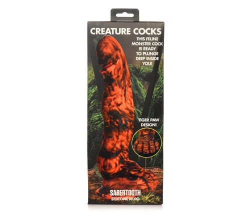 Sabretooth - Silicone Dildo - Orange/Black