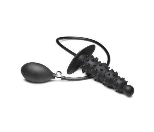 Ass Puffer - Nubbed Inflatable Silicone Anal Plug - Black