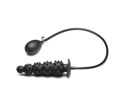 Ass Puffer - Nubbed Inflatable Silicone Anal Plug - Black
