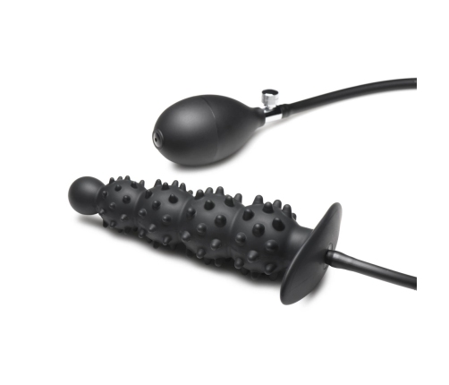 Ass Puffer - Nubbed Inflatable Silicone Anal Plug - Black