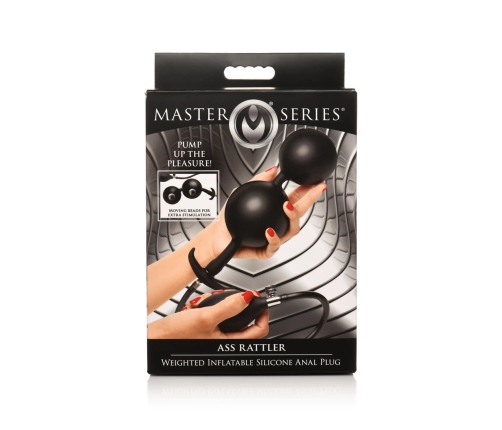 Ass Rattler - Weighted Inflatable Silicone Anal Plug - Black