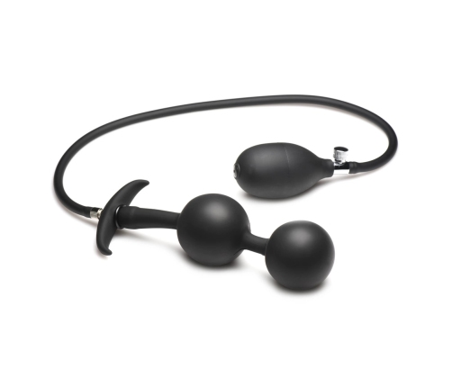 Ass Rattler - Weighted Inflatable Silicone Anal Plug - Black