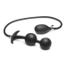 Ass Rattler - Weighted Inflatable Silicone Anal Plug - Black