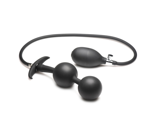 Ass Rattler - Weighted Inflatable Silicone Anal Plug - Black