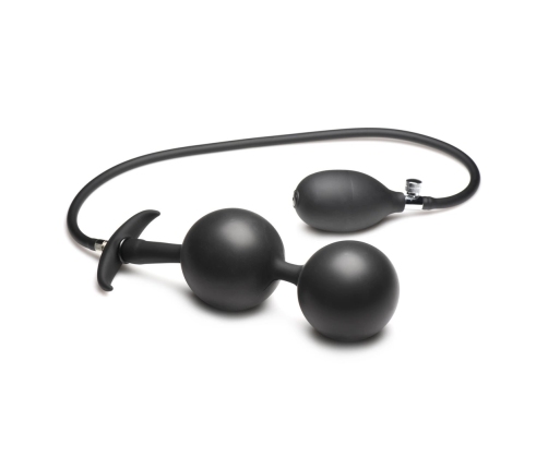 Ass Rattler - Weighted Inflatable Silicone Anal Plug - Black