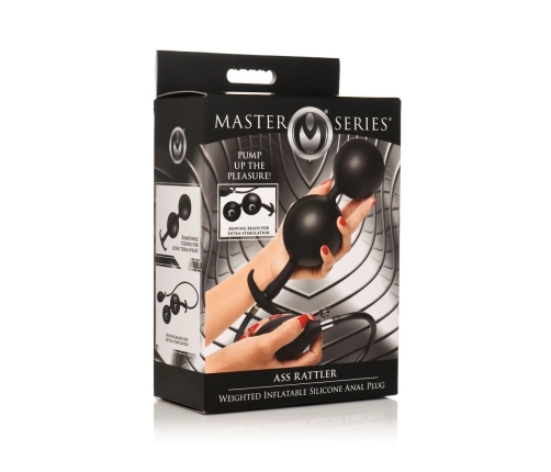 Ass Rattler - Weighted Inflatable Silicone Anal Plug - Black