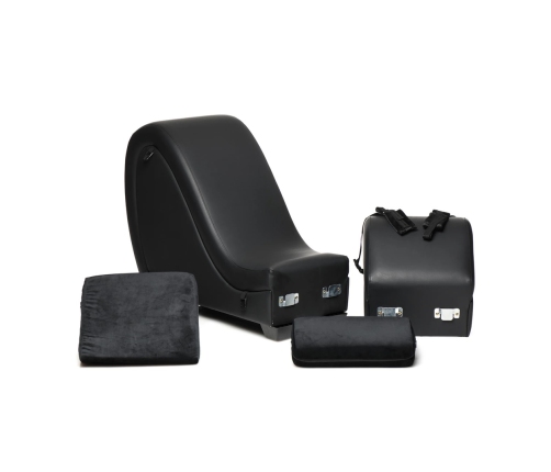 Kinky Sex Chaise with Love Pillows - Black