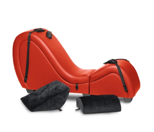 Kinky Sex Chaise with Love Pillows - Red