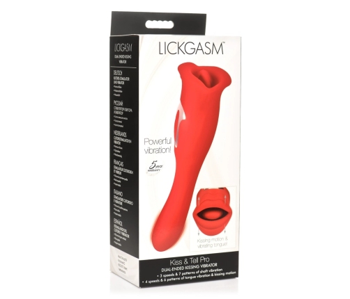 Kiss and Tell Pro - Dual-Ended Kissing Vibrator - Red