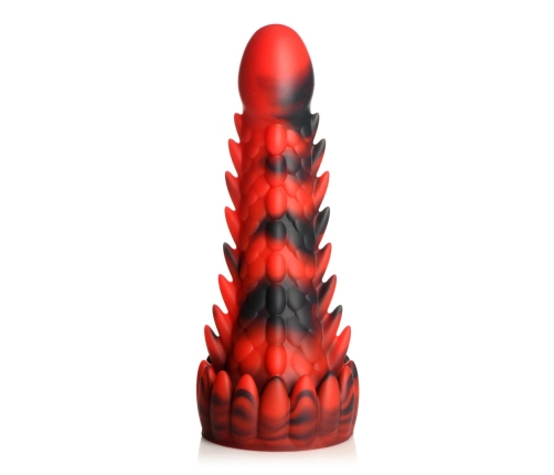 Demon Rising - Scaly Dragon Silicone Dildo - Red/Black