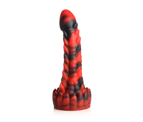 Demon Rising - Scaly Dragon Silicone Dildo - Red/Black