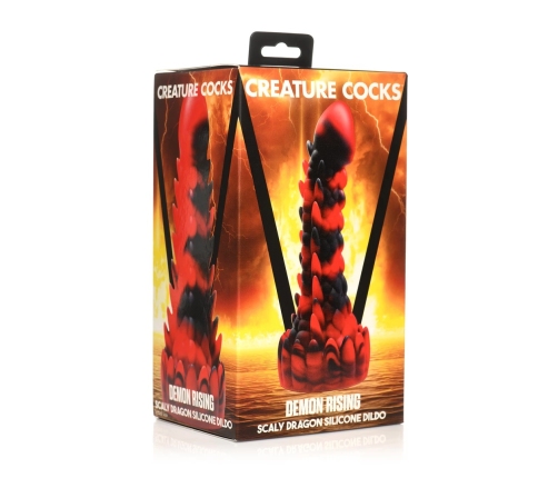 Demon Rising - Scaly Dragon Silicone Dildo - Red/Black