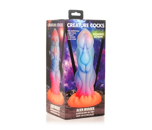 Alien Invader - Alien Glow-in-the-Dark Silicone Dildo