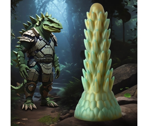 Stegosaurus - Spiky Reptile Silicone Dildo - Green