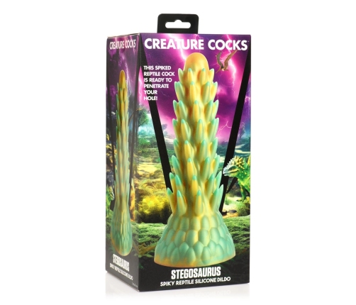 Stegosaurus - Spiky Reptile Silicone Dildo - Green