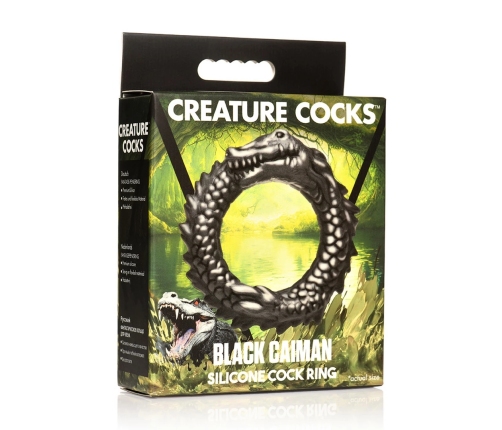Black Caiman - Silicone Cock Ring - Black