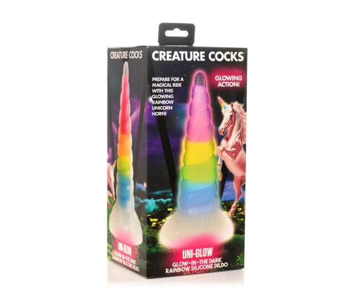 UniGlow - Glow-in-the-Dark Rainbow Silicone Dildo