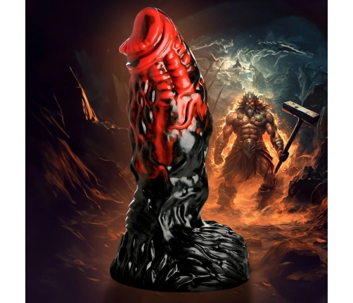 Vulcan - Silicone Dildo - Black/Red