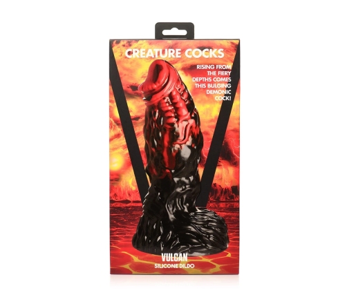 Vulcan - Silicone Dildo - Black/Red