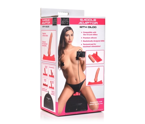 Saddle Adapter with Dildo - Pink/Flesh