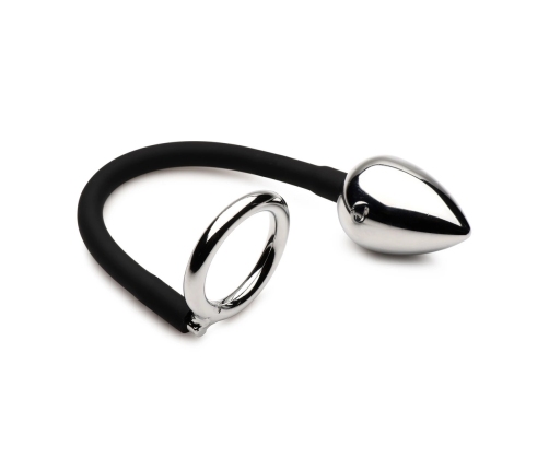 Tug and Plug - Cock and Ball Ring with Anal Plug
