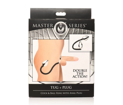 Tug and Plug - Cock and Ball Ring with Anal Plug