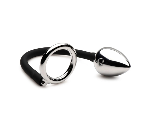 Tug and Plug - Cock and Ball Ring with Anal Plug