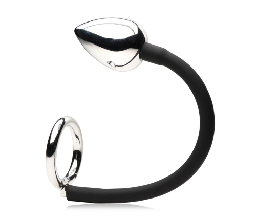 Tug and Plug - Cock and Ball Ring with Anal Plug