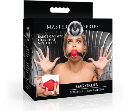 XR Brands Gag Order Extreme silikonowy ochraniacz ust czerwony