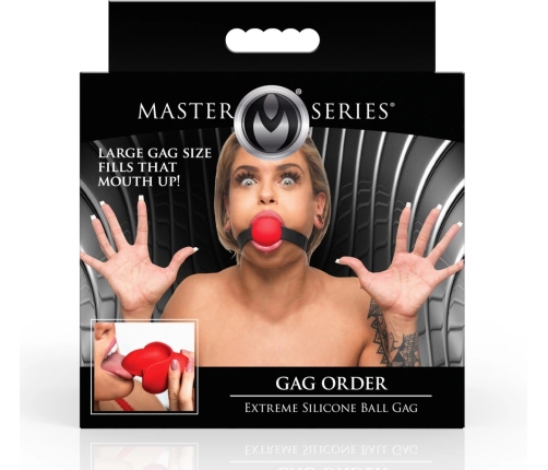 XR Brands Gag Order Extreme silikonowy ochraniacz ust czerwony