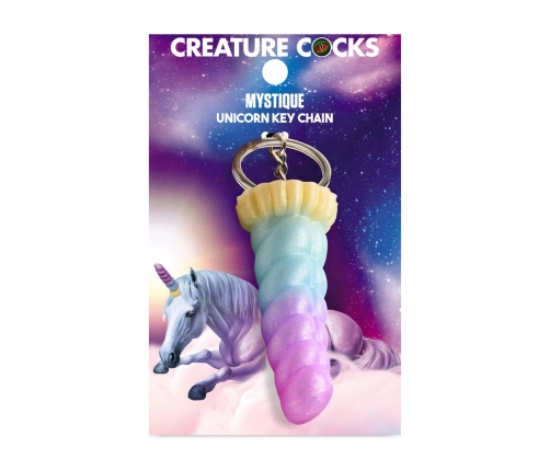 Creature Cocks Mystique Unicorn Pastel Silicone Keychain 3.1in