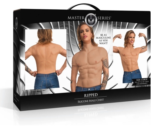 Ripped Silicone Male Chest by XR Brands - Medium, Realistic Muscle Shirt