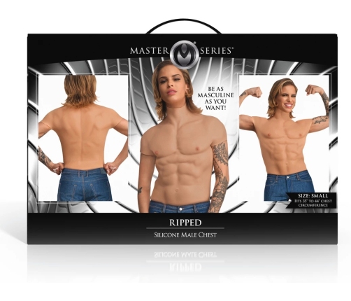 Ripped Silicone Male Chest Small - Lifelike Muscular Upper Body Shirt