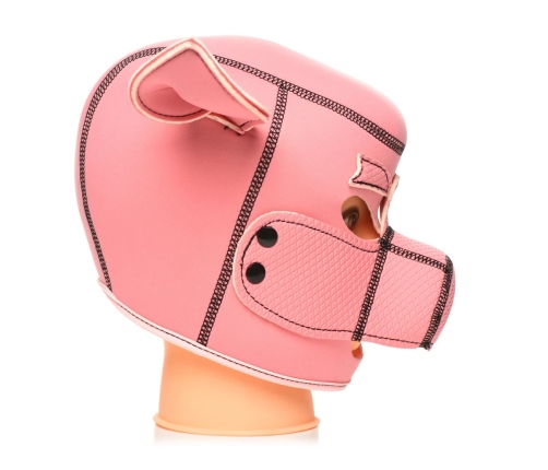 XR Brands Swine Neoprene Hood Pink - Adjustable Pig Mask, Large Size