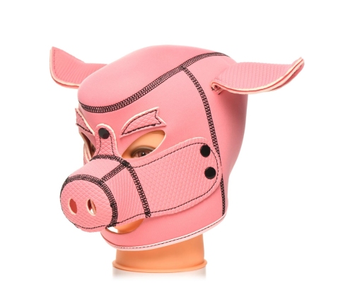 XR Brands Swine Neoprene Hood Pink - Adjustable Pig Mask, Large Size