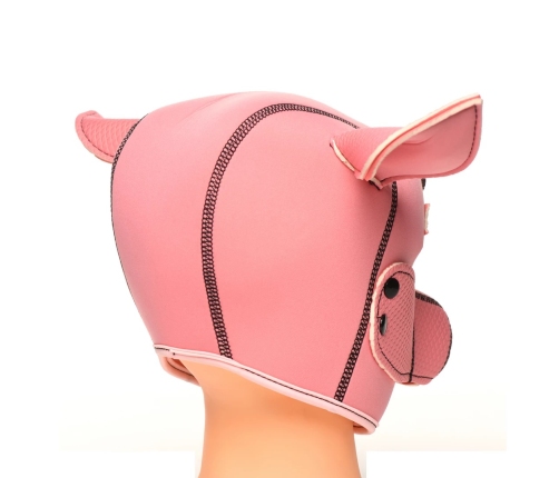 XR Brands Swine Neoprene Hood Pink - Adjustable Pig Mask, Large Size