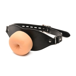 XR Brands Ass Face Gag with Realistic TPE Mouthpiece, Adjustable Strap