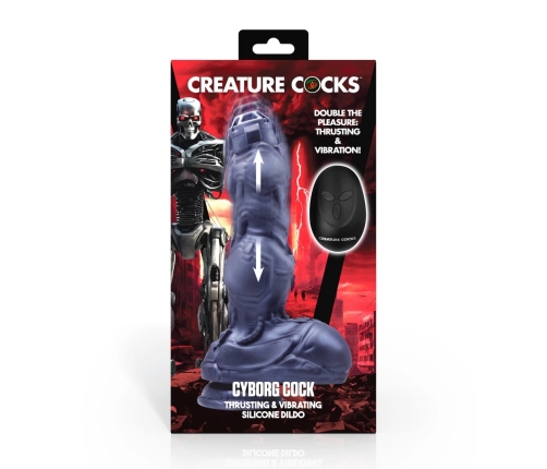 XR Brands Cyborg Silicone Motion Intimate Device Silver 22-24cm USB Remote