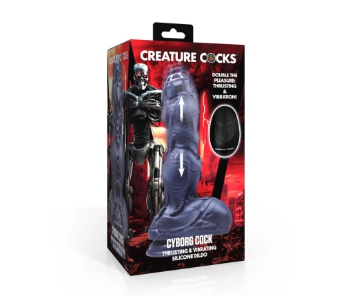 XR Brands Cyborg Silicone Motion Intimate Device Silver 22-24cm USB Remote